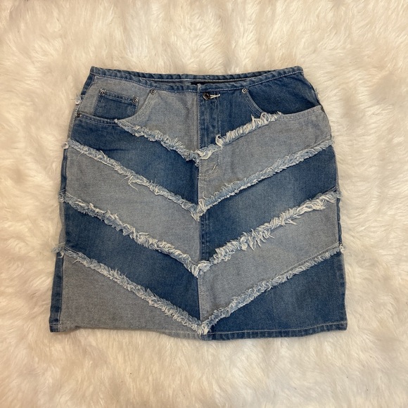Vtg Y2K 90’s Wild Secret Denim Mini Skirt - 9 - Picture 1 of 2